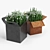 Sleek Square Planter Trio 3D model small image 1