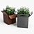 Sleek Square Planter Trio 3D model small image 2