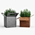 Sleek Square Planter Trio 3D model small image 3