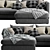 Luxe 5-Piece Slipcover Sectional Sofa 3D model small image 2