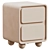 Minimalist Cobb Beige Nightstand 3D model small image 1