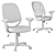 Title:  Mesh Back Office Chair with Fabric Seat 3D model small image 7