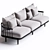 Modern 3-Seater Fabric Sofa Gray 3D model small image 2