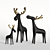 Highpoly Baked Deer Family Maps 3D model small image 1