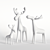 Highpoly Baked Deer Family Maps 3D model small image 4