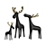 Highpoly Baked Deer Family Maps 3D model small image 6