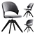 Elegant Velvet Office Desk Chair 3D model small image 1