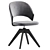 Elegant Velvet Office Desk Chair 3D model small image 4