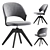 Elegant Velvet Office Desk Chair 3D model small image 6