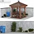 Rustic Wooden Backyard Gazebo 3D model small image 1