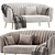 Astoria Contemporary Velvet Love Seat 3D model small image 1