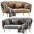 Astoria Contemporary Velvet Love Seat 3D model small image 2