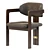 Elegant Ash Wood Cushion Chair 3D model small image 3