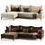 Stylish Milan Corner Sofa Set 3D model small image 3