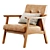 Stylish Saul Armchair with Accessories 3D model small image 2