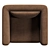 Sculptural Modern Armchair Design 3D model small image 5