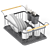 Wooden-handled Scandi Dish Rack 3D model small image 7