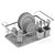 Wooden-handled Scandi Dish Rack 3D model small image 8