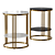 Round Bedside Nightstand Table Golden White 3D model small image 1