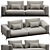 Modern Poliform Brera Living Set 3D model small image 2