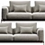 Modern Poliform Brera Living Set 3D model small image 6