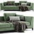 Modern B&B Lucrezia 2-Seater Sofa 3D model small image 2