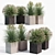 Modern Square Planters Set of 2 3D model small image 1