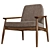 Walnut Wood Adam Armchair Luxe 3D model small image 4