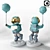 Cosmonaut Decorative Statue in 3 Colors 3D model small image 1