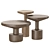 Modern Wooden Coffee Tables Set 3D model small image 4