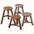 Versatile Wood Stools Collection 3D model small image 1