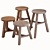 Versatile Wood Stools Collection 3D model small image 2