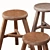 Versatile Wood Stools Collection 3D model small image 3