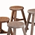 Versatile Wood Stools Collection 3D model small image 6