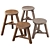 Versatile Wood Stools Collection 3D model small image 8