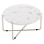 Elegant Marble White Gold Coffee Table 3D model small image 1