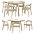 Nordic Style Dining Set 3D model small image 2