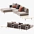 Contemporary Outdoor Lounge Set 3D model small image 3