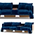 Modern Three-Seater Sofa Support 3D model small image 1