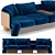 Modern Three-Seater Sofa Support 3D model small image 2