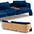 Modern Three-Seater Sofa Support 3D model small image 3