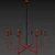 Mid-Century Minimalist Brass Chandelier 3D model small image 5