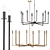 Mid-Century Minimalist Brass Chandelier 3D model small image 7