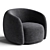 Modern Fabric Armchair Moroso Pacific 3D model small image 3