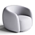 Modern Fabric Armchair Moroso Pacific 3D model small image 6