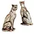 Copper Sitting Cat Figurine 3D model small image 1