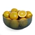 Fresh Oranges Glass Bowl Display 3D model small image 1