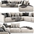 Modern Poliform Bristol Sofa Set 3D model small image 3