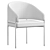 Sophisticated Upholstered Dining Chair 3D model small image 2