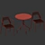 Modern Mesh Table Chair Render 3D model small image 3